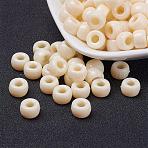 Opaque Acrylic European Large Hole Beads, Barrel, Antique White, 9x6mm, Hole: 4mm, about 1900pcs/500g(PL338-70)