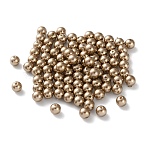 Plastic Imitation Pearl Beads, Round, Tan, 6x5.5mm, Hole: 1.4mm(FIND-M059-01B-02)