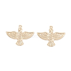 Brass Pendants, Cadmium Free & Lead Free, Long-Lasting Plated, Bird, Real 24K Gold Plated, 20x25x1.5mm, Hole: 1.4mm(KK-K253-05G)