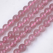 Natural Strawberry Quartz Beads Strands, Round, 6mm, Hole: 0.8mm, about 62~65pcs/strand, 15.3 inch(G-S333-6mm-018)