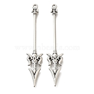 Tibetan Style Alloy Big Pendants, Cadmium Free & Lead Free, Halberd Charm, Antique Silver, 69x13x3mm, Hole: 1.5mm, about 134pcs/500g(FIND-G078-33B-AS)