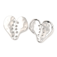 Alloy Links, Heart, Platinum, 32.5x33x6mm, Hole: 2mm and 2.3mm(FIND-E040-10P)