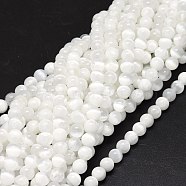 Natural Selenite Beads Strands, Round, 8~8.5mm, Hole: 1mm, about 46~49pcs/strand, 15.55 inch(39.5cm)(G-O201A-02B)