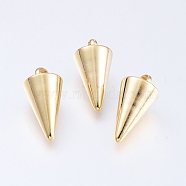 304 Stainless Steel Pendants, Spike/Cone, Golden, 13.5x7mm, Hole: 2mm(X-STAS-G214-47G-02)