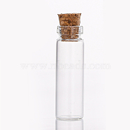 Mini High Borosilicate Glass Bottle Bead Containers, Wishing Bottle, with Cork Stopper, Column, Clear, 1.1x3.5cm, Capacity: 2ml(0.07fl. oz)(BOTT-PW0001-263C)
