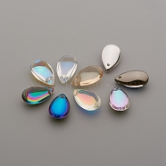 Glass Pendants, Teardrop, Mixed Color, 22x13x8.8mm, Hole: 1.4mm(RGLA-L024-A01)