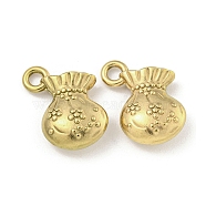 Ion Plating(IP) 304 Stainless Steel Charms, Money Bag Charm, Real 18K Gold Plated, 15x14x5mm, Hole: 2mm(STAS-I307-563G)