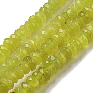 Natural Lemon Jade Beads Strands, Faceted, Rondelle, 6~6.5x3~3.5mm, Hole: 1.2mm, about 128~130pcs/strand, 15.83~15.94''(40.2~40.5cm)(G-H305-B01-01)