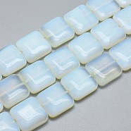 Opalite Beads Strands, Flat Slice Square Beads, 20x20x6mm, Hole: 1mm, about 20pcs/strand, 15.3 inch(39cm)(G-G793-16B-04)