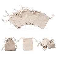 шнурок сумки хлопок упаковка сумки, пшеница, 10x8 cm(X-ABAG-R011-8x10)
