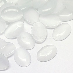 Cat Eye Cabochons, Oval, White, 40x30x6.5mm(CE-J005-30x40mm-05)