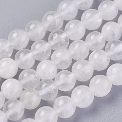 Natural Quartz Crystal Beads Strands, Round, 6~6.5mm, Hole: 1mm, about 65pcs/strand, 15.1~15.3 inch(38.5~39cm)(X-G-G776-02A)