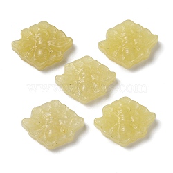 Natural Topaz Jade Carved Cabochons, Bee, 20x24.5x6mm(G-N343-01)