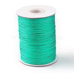 Korean Waxed Polyester Cord, Medium Sea Green, 1mm, about 85yards/roll(YC1.0MM-A177)