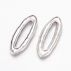 Tibetan Style Alloy Pendants, Lead Free and Cadmium Free, Oval, Antique Silver, 38x14x2mm(EA7032Y)