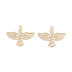 Brass Pendants, Cadmium Free & Lead Free, Long-Lasting Plated, Bird, Real 24K Gold Plated, 20x25x1.5mm, Hole: 1.4mm(KK-K253-05G)