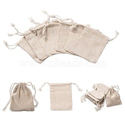 Cotton Packing Pouches Drawstring Bags, Wheat, 9x8cm(X-ABAG-R011-8x10)