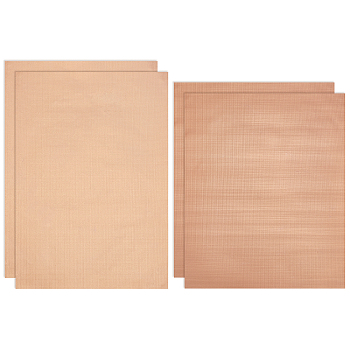SUPERFINDINGS 4Sheets 2 Style PTFE Barbecue Pad, Non Stick Heat Resistant Grill Mats, Rectangle, Sandy Brown, 2sheets/style