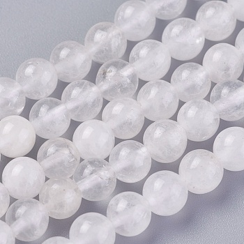 Natural Quartz Crystal Beads Strands, Rock Crystal Beads, Round, 6mm, Hole: 1mm, about 65pcs/strand, 15.1~15.3 inch(38.5~39cm)