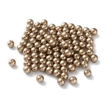 Plastic Imitation Pearl Beads, Round, Tan, 6x5.5mm, Hole: 1.4mm