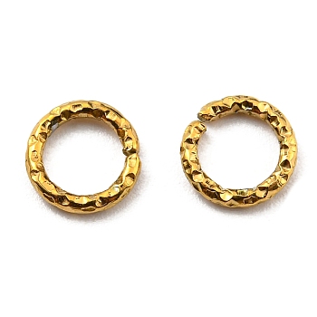 304 Stainless Steel Jump Rings, Open Jump Rings, Twisted, Round Ring, Real 18K Gold Plated, 6x1mm, 18 Gauge, Inner Diameter: 4mm