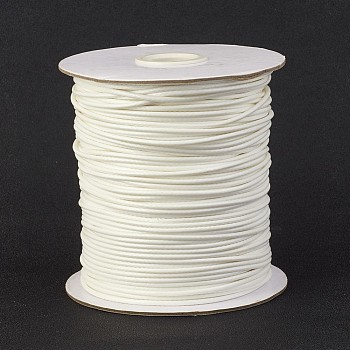 Eco-Friendly Korean Waxed Polyester Cord, White, 0.8mm, about 174.97 yards(160m)/roll