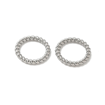 304 Stainless Steel Twisted Ring Linking Rings, Non-Tarnish, Stainless Steel Color, 12x1.5mm, Inner Diameter: 8.5mm