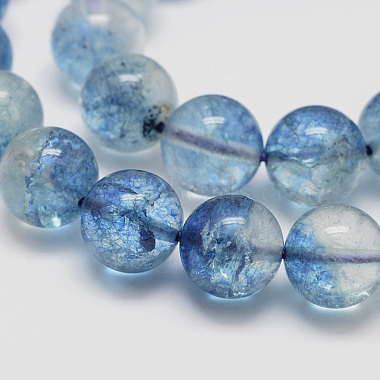 6mm SkyBlue Round Crackle Quartz Beads