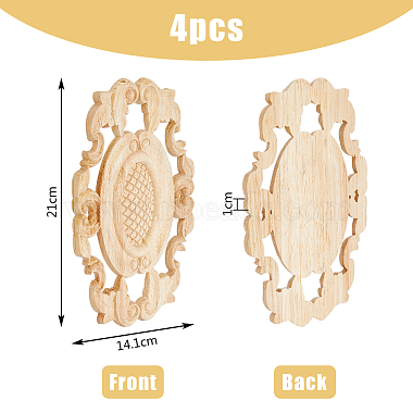 Rubber Wood Carved Onlay Applique(AJEW-WH0165-92)-2