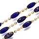 Handmade Brass & Glass Beaded Link Chains(CHC-Q021-04B-G)-1