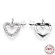 Rhodium Plated 925 Sterling Silver Micro Pave Cubic Zirconia Charms(STER-T004-62P)-1