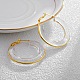 Brass with Transparent Resin Hoop Earrings(EJEW-Q391-27G)-1