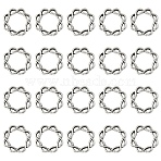 60Pcs Alloy Bead Frame, Flower, Antique Silver, 15x15x2.5mm(FIND-YW0008-76)