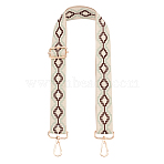 Rhombus Pattern Adjustable Cotton Bag Strap, with Zinc Alloy Clasps, for Bag Replacement Accessories, Antique White, 80~130x3.7cm(FIND-WH0092-45)