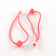 Hair Accessories Elastic Fibre Hair Ties, Ponytail Holder, with Acrylic Beads, Light Salmon, 170x2mm, about 100pcs/bundle(OHAR-S184-05)