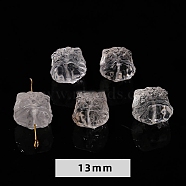 Natural Quartz Crystal Carved Beads, DIY Jewelry Accessories, Lion, 13mm(PW-WG47223-01)