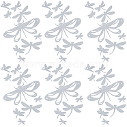 PET Self-Adhesive Stickers, for Car Decorative Presents, Dragonfly, White, 148x100x0.2mm(STIC-WH20002-10C)