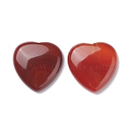 Natural Red Agate Cabochons, Dyed & Heated, Heart, 29~30x29~30x6~8mm(G-P021-16)