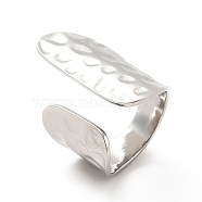 304 Stainless Steel Wide Flat Open Cuff Ring for Women, Stainless Steel Color, US Size 6 1/2(16.9mm)(RJEW-F131-16P)