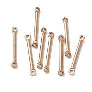 Ion Plating(IP) 304 Stainless Steel Links, Bar Connector Charms, Rose Gold, 20x2.5x1.5mm, Hole: 1.4mm(STAS-Q323-05B-RG)