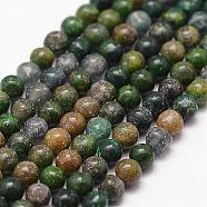 Natural African Jade Beads Strands, Round, 3mm, Hole: 0.5mm, about 125pcs/strand(G-N0190-04-3mm)