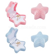 CHGCRAFT 4Pcs 2 Colors Velet Jewelry Boxes, with Sponge Inside, for Necklaces, Rings and Pendants, Starfish, Mixed Color, 6.25x6.3x3.7cm, 2pcs/color(CON-CA0001-011)