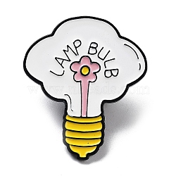 Cloud Candy Floss Lamp Bulb Enamel Pins, Electrophoresis Black Plated Alloy Brooch, White, 30x26mm(JEWB-Q001-01EB-02)