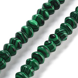 Synthetic Malachite Beads Strands, Saucer Beads, 8x5mm, Hole: 0.6mm, about 40pcs/strand, 7.76''(19.7cm)(G-P559-A04-01)