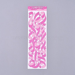 Decorative Labels Stickers, DIY Handmade Scrapbook Photo Albums, Pink, 165x50x0.5mm, Pattern: 6~72mm(DIY-L037-C08)
