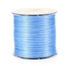 Flat Japanese Crystal Elastic Stretch Thread, for Bracelets Gemstone Jewelry Making Beading Craft, Sky Blue, 0.5mm, about 328 yards(300m)/roll(EW-Z001-A13)