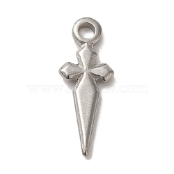 Non-Tarnish 304 Stainless Steel Pendants, Sword Charms, Stainless Steel Color, 23.5x9x2mm, Hole: 2mm(STAS-R223-05A)