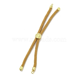 Nylon Cords Bracelet Makings Fit for Connector Charms, with Golden Brass Tree Slider Beads, Long-Lasting Plated, Goldenrod, 8-5/8 inch(22cm), Hole: 1.9mm(AJEW-P116-01G-16)