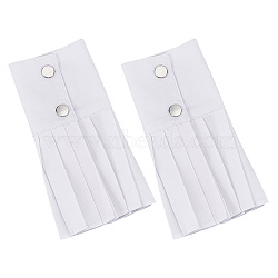 Polyester Pleated Shirt Sleeves, False Sleeves, Wrist Cuff, with Snap Button, White, 206x228x4.5mm, 1 pair(AJEW-FG0002-29)
