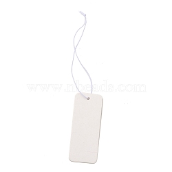 Blank Paper Price Tags, with Cord, Rectangle, White, 10.5~11cm, Rectangle: 45x18x0.5mm(CDIS-L009-05)